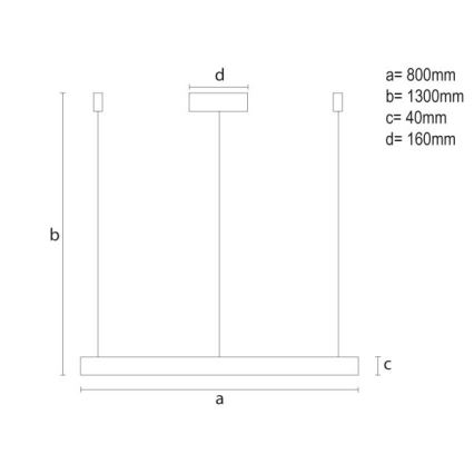 Dimbare LED hanglamp aan een koord LED/55W/230V 3000-6500K diameter 80 cm + afstandsbediening
