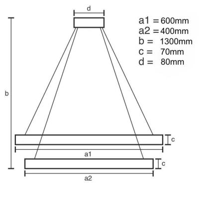 LED Dimbaar kristal Hanglamp aan een touw LED/65W/230V 3000-6500K + afstandsbediening