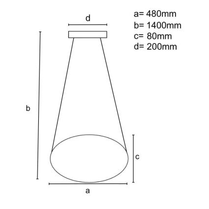 Dimbare LED hanglamp aan een koord LED/65W/230V 3000-6500K bruin + afstandsbediening