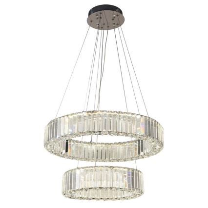 LED Dimbaar kristal Hanglamp aan een touw LED/65W/230V 3000-6500K chroom + afstandsbediening