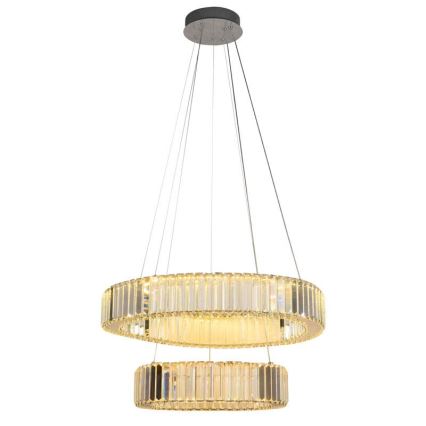 LED Dimbaar kristal Hanglamp aan een touw LED/65W/230V 3000-6500K chroom + afstandsbediening