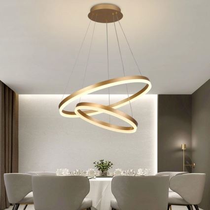 Dimbare LED hanglamp aan een koord LED/70W/230V 3000-6500K diameter 60 cm + afstandsbediening