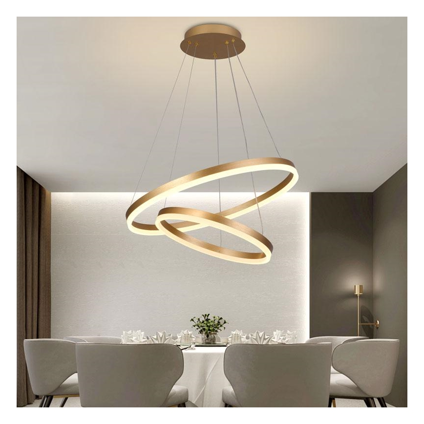 Dimbare LED hanglamp aan een koord LED/70W/230V 3000-6500K diameter 60 cm + afstandsbediening