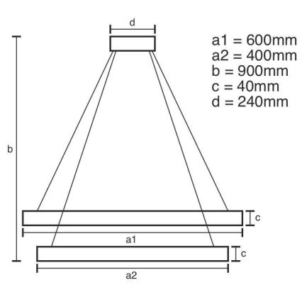 Dimbare LED hanglamp aan een koord LED/70W/230V 3000-6500K diameter 60 cm + afstandsbediening