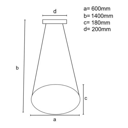 Dimbare LED hanglamp aan een koord LED/70W/230V 3000-6500K + afstandsbediening