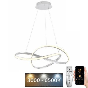 Dimbare LED hanglamp aan een koord LED/70W/230V 3000-6500K diameter 60 cm wit + afstandsbediening