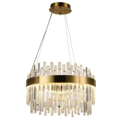 LED Dimbaar kristal Hanglamp aan een touw LED/70W/230V 3000-6500K goud + afstandsbediening