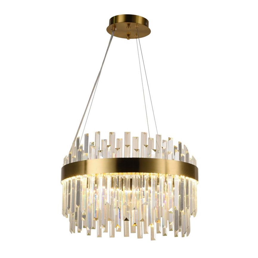 LED Dimbaar kristal Hanglamp aan een touw LED/70W/230V 3000-6500K goud + afstandsbediening