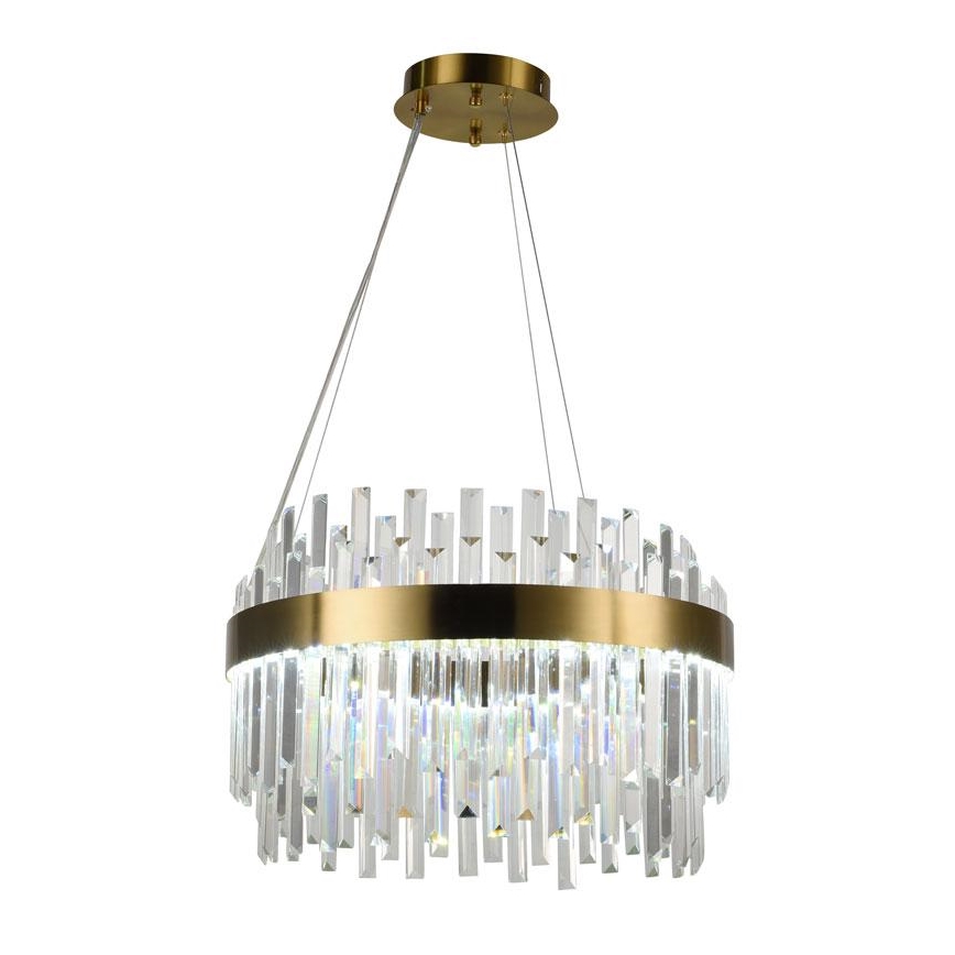 LED Dimbaar kristal Hanglamp aan een touw LED/70W/230V 3000-6500K goud + afstandsbediening