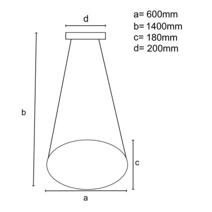 Dimbare LED hanglamp aan een koord LED/70W/230V 3000-6500K wit + afstandsbediening