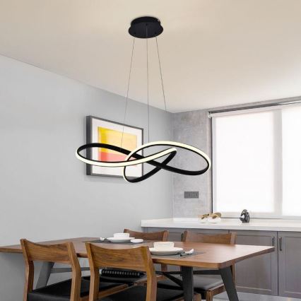 Dimbare LED hanglamp aan een koord LED/70W/230V 3000-6500K zwart + afstandsbediening