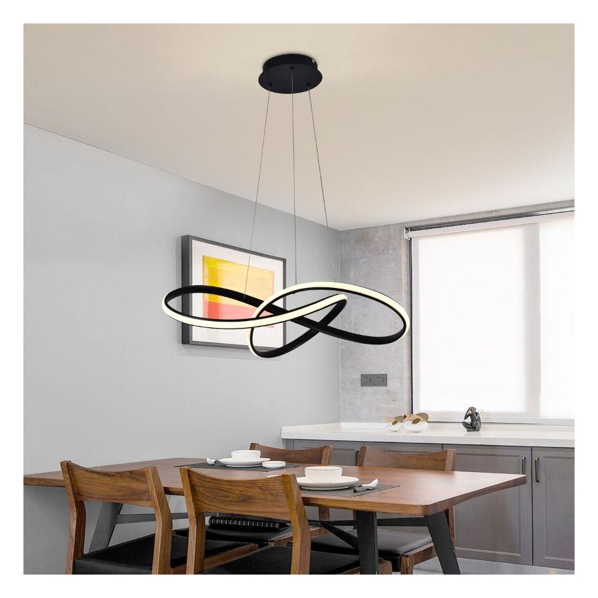 Dimbare LED hanglamp aan een koord LED/70W/230V 3000-6500K zwart + afstandsbediening