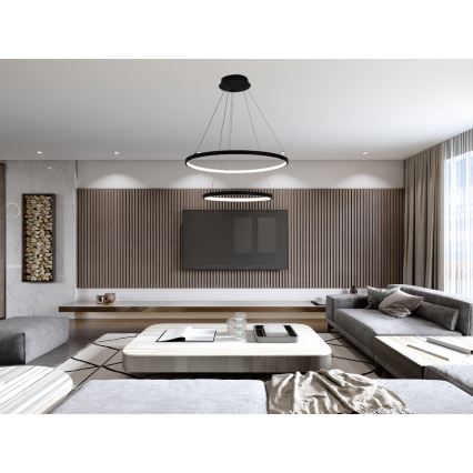 Dimbare LED hanglamp aan een koord LED/75W/230V 3000-6500K diameter 60 cm + afstandsbediening