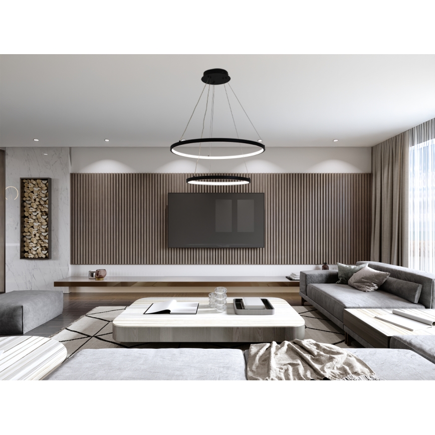 Dimbare LED hanglamp aan een koord LED/75W/230V 3000-6500K diameter 60 cm + afstandsbediening