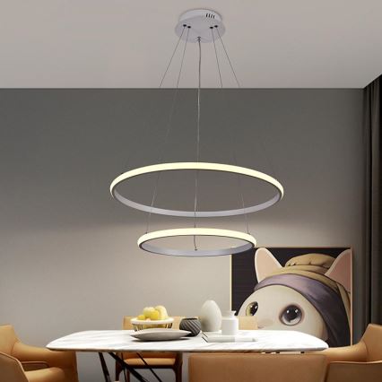 Dimbare LED hanglamp aan een koord LED/75W/230V 3000-6500K diameter 60 cm + afstandsbediening