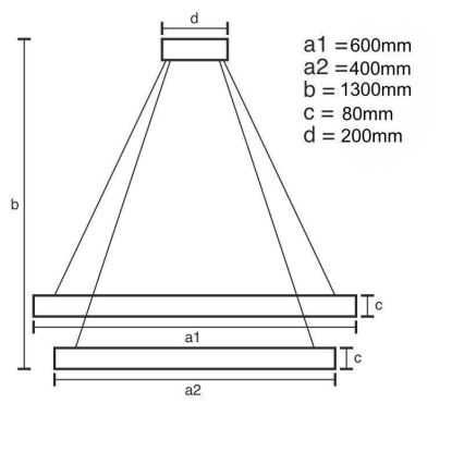Dimbare LED hanglamp aan een koord LED/80W/230V 3000-6500K diameter 60 cm + afstandsbediening