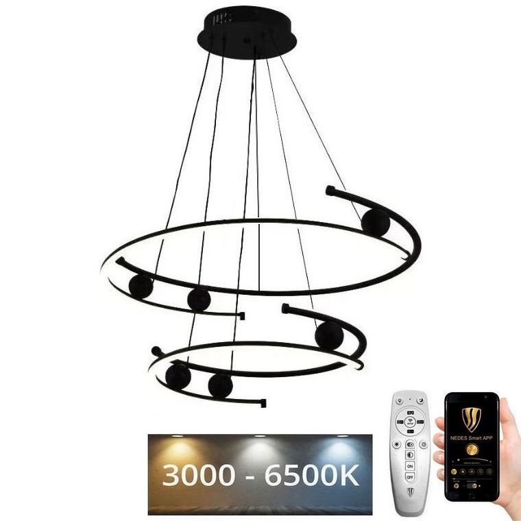 Dimbare LED hanglamp aan een koord LED/80W/230V 3000-6500K diameter 60 cm + afstandsbediening