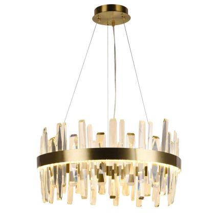 LED Dimbaar kristal Hanglamp aan een touw LED/80W/230V 3000-6500K goud + afstandsbediening