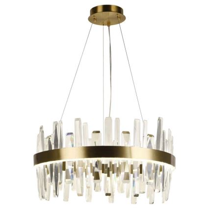 LED Dimbaar kristal Hanglamp aan een touw LED/80W/230V 3000-6500K goud + afstandsbediening