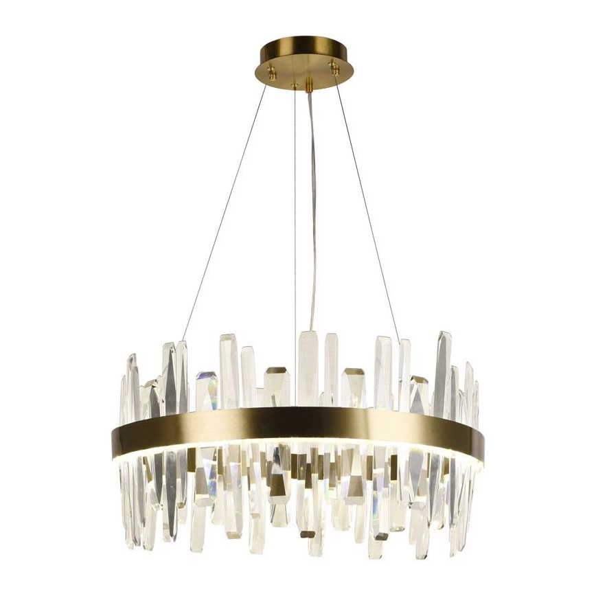 LED Dimbaar kristal Hanglamp aan een touw LED/80W/230V 3000-6500K goud + afstandsbediening