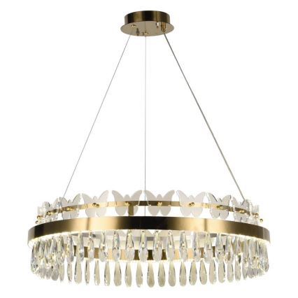 LED Dimbaar kristal Hanglamp aan een touw LED/80W/230V 3000-6500K goud + afstandsbediening