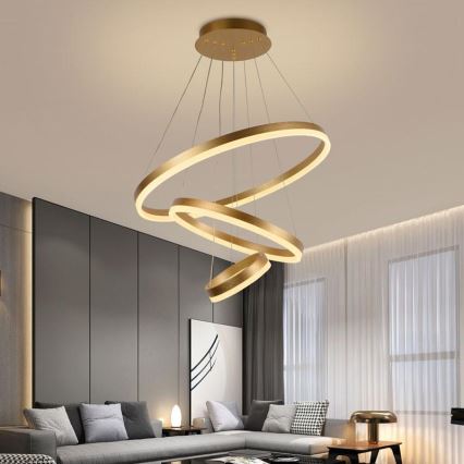 Dimbare LED hanglamp aan een koord LED/85W/230V 3000-6500K diameter 60 cm + afstandsbediening