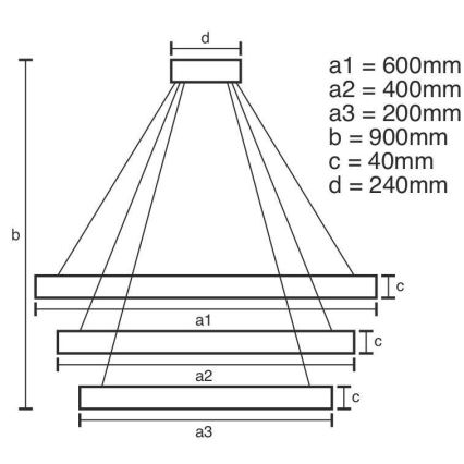 Dimbare LED hanglamp aan een koord LED/85W/230V 3000-6500K diameter 60 cm + afstandsbediening