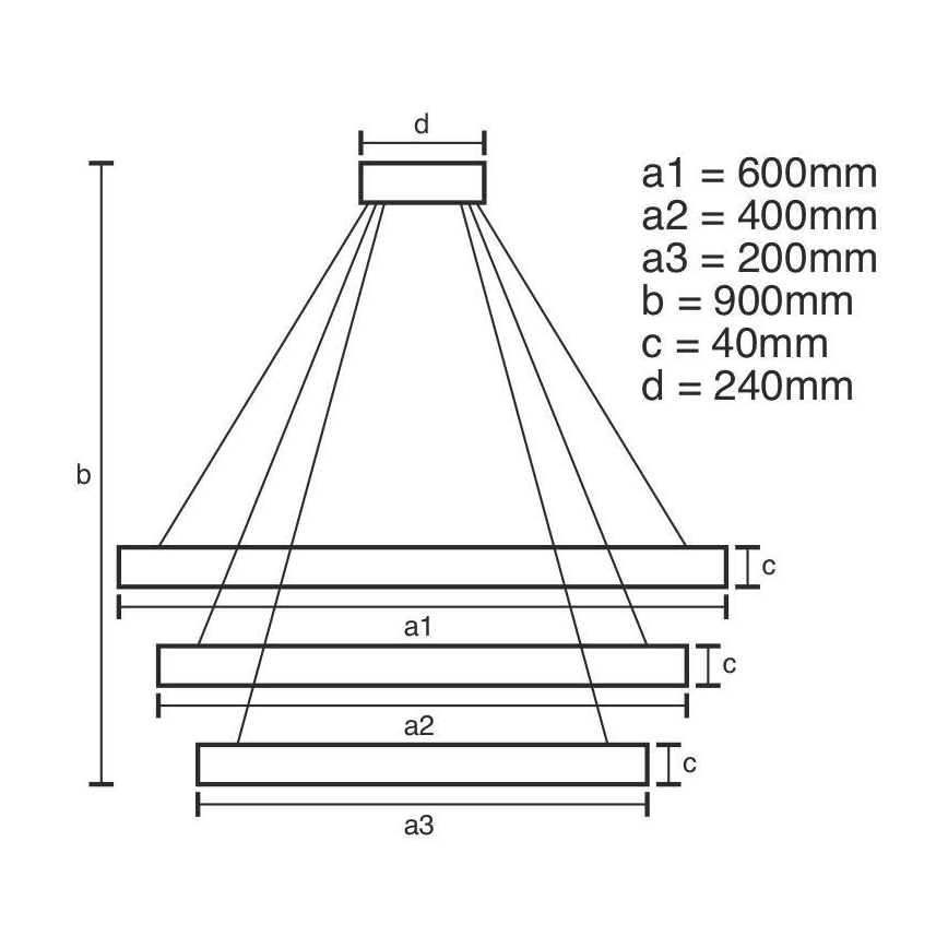 Dimbare LED hanglamp aan een koord LED/85W/230V 3000-6500K diameter 60 cm diameter 60 cm + afstandsbediening