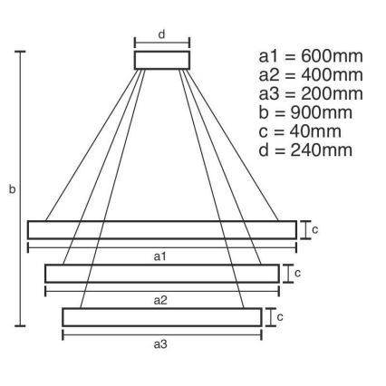 Dimbare LED hanglamp aan een koord LED/85W/230V 3000-6500K diameter 60 cm + afstandsbediening