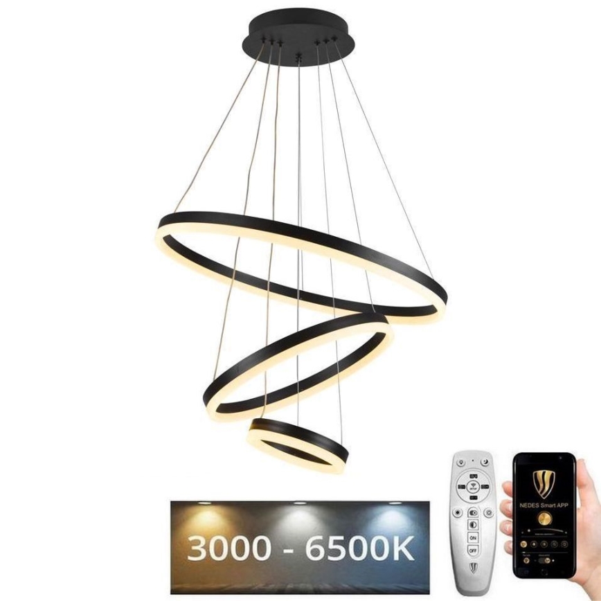 Dimbare LED hanglamp aan een koord LED/85W/230V 3000-6500K diameter 60 cm + afstandsbediening