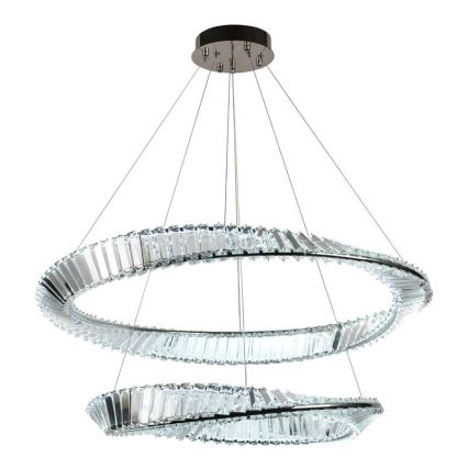 LED Dimbaar kristal Hanglamp aan een touw LED/90W/230V 3000-6500K chroom + afstandsbediening