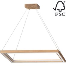 Dimbare LED hanglamp aan een koord LEGNO 2xLED/33W/230V eiken – FSC gecertificeerd