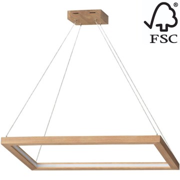 Dimbare LED hanglamp aan een koord LEGNO LED/31,5W/230V eiken – FSC gecertificeerd