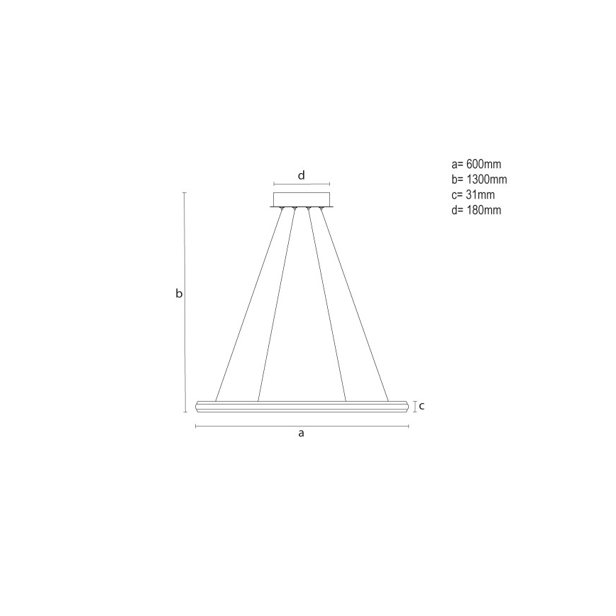 LED dimbare hanglamp aan kabel LED/55W/230V 3000-6500K Ø 60 cm + afstandsbediening