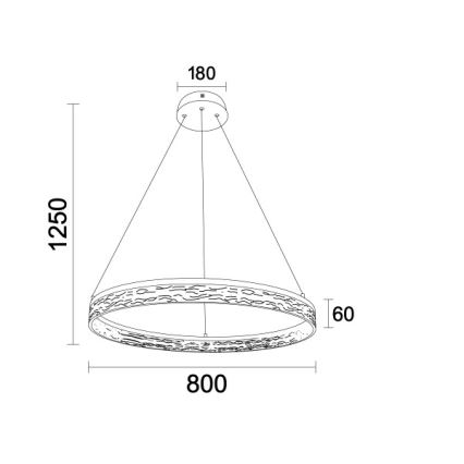 Dimbare LED-pendellamp aan kabel ALIANZ LED/60W/230V 3000–6000K Ø 80 cm + afstandsbediening