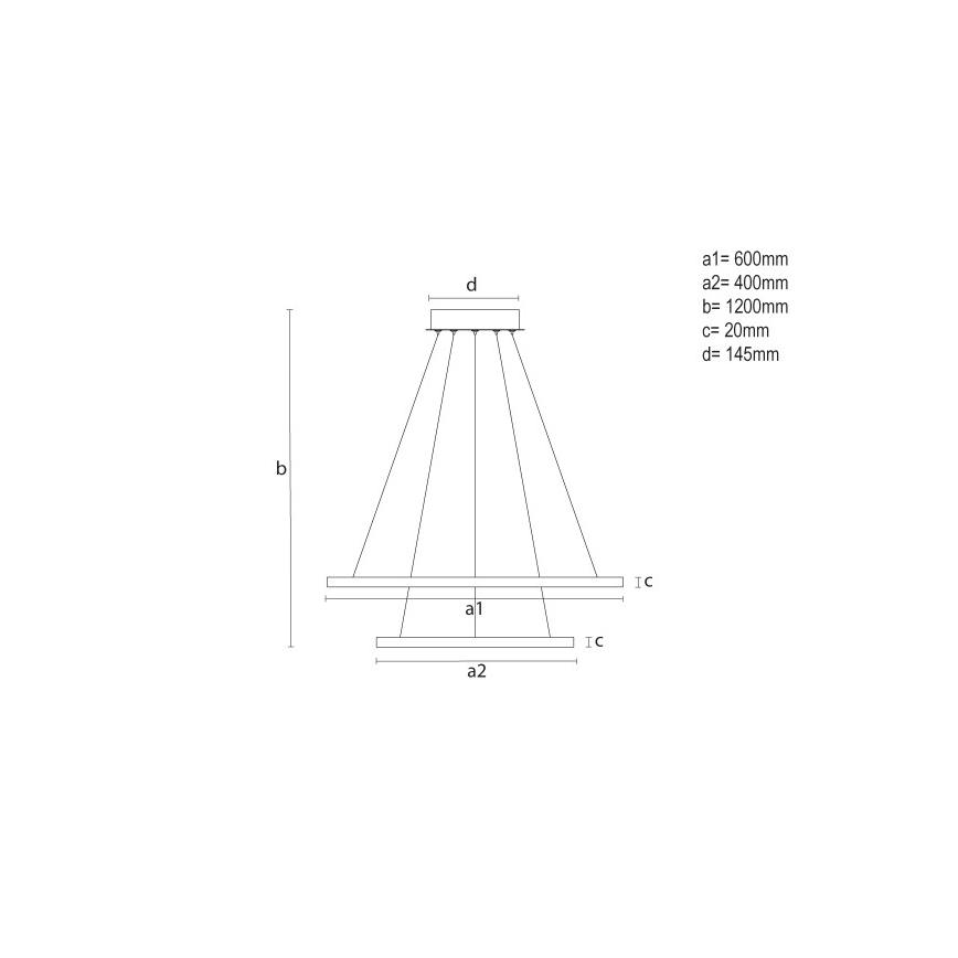Dimbare LED-hanglamp aan kabel LED/55W/230V 3000–6500K Ø 60 cm + afstandsbediening