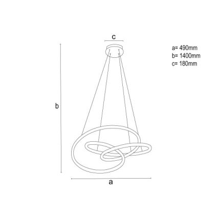 LED-dimbare hanglamp aan kabel LED/85W/230V 3000-6500K Ø 49 cm + afstandsbediening