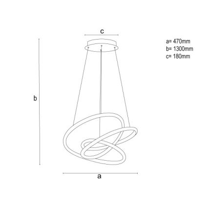 LED dimbare hanglamp met kabelophanging LED/90W/230V 3000–6500K Ø 47 cm + afstandsbediening