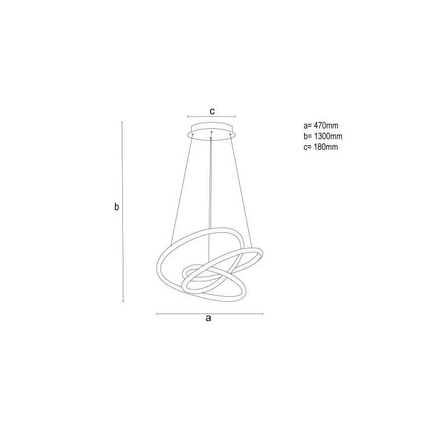 LED dimbare hanglamp met kabelophanging LED/90W/230V 3000–6500K Ø 47 cm + afstandsbediening