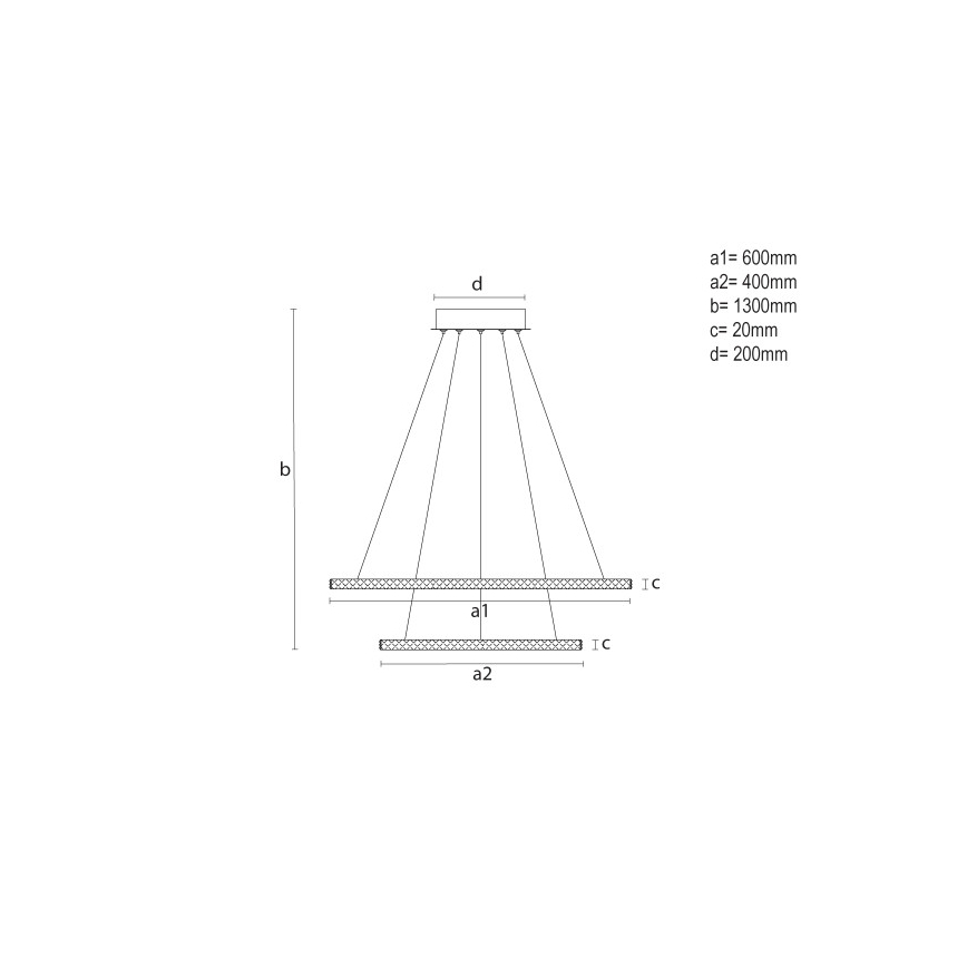 Dimbare LED-kabelhanglamp LED/150W/230V 3000-6500K + afstandsbediening