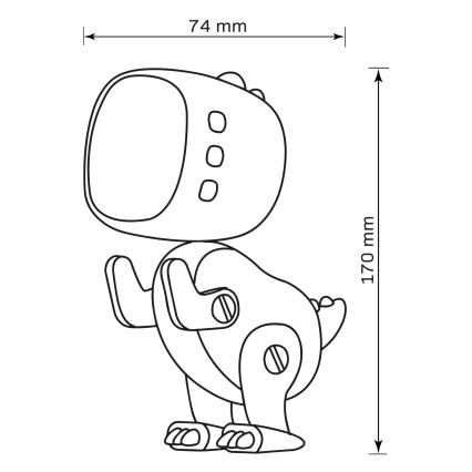 LED RGBW Dimbaar kinder nacht klein lampje met wekker ROBOT LED/1W/5V 1200 mAh
