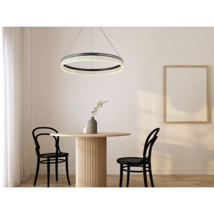 LED-dimbare kristallen kroonluchter aan kabel THALIA LED/55W/230V 3000-6000K pr. 80 cm + afstandsbediening