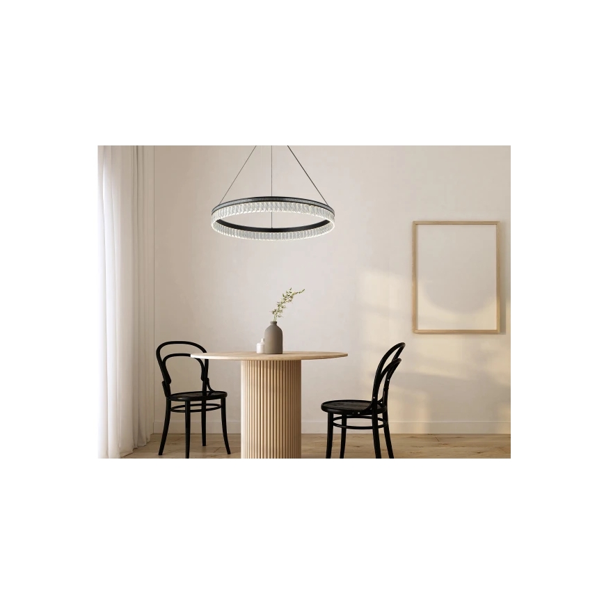 LED-dimbare kristallen kroonluchter aan kabel THALIA LED/55W/230V 3000-6000K pr. 80 cm + afstandsbediening