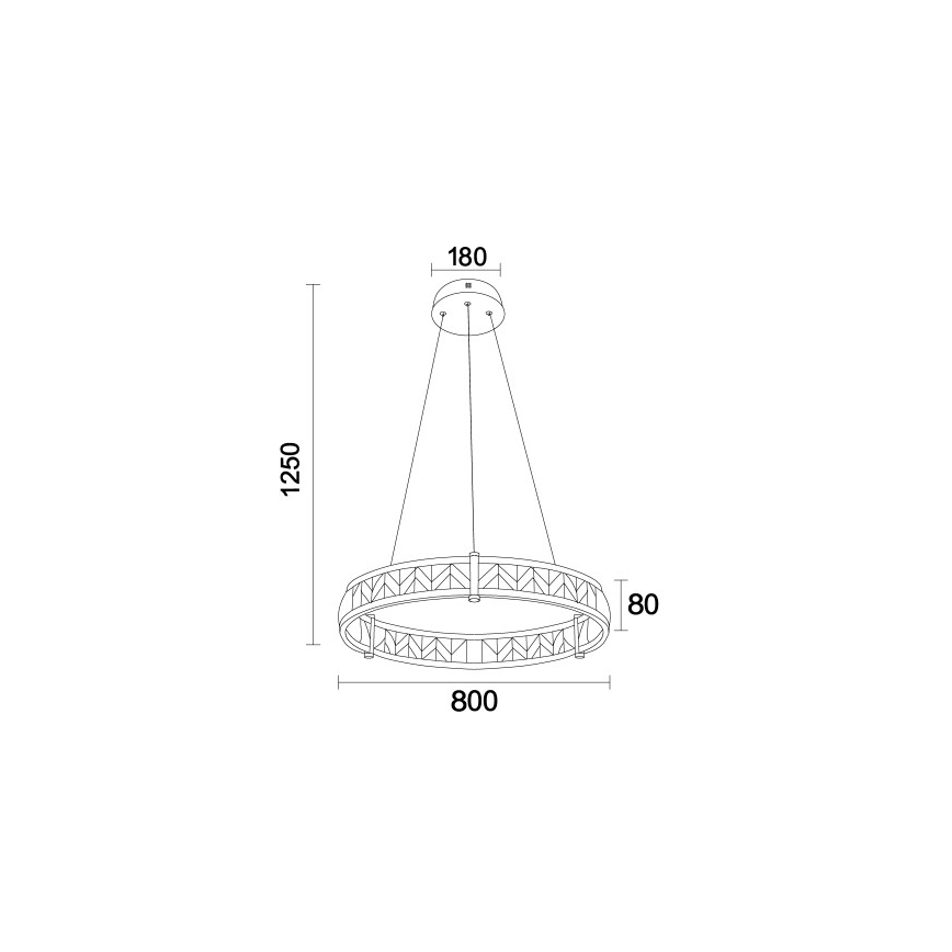 Dimbare LED kristallen kroonluchter aan kabel ENRIQUE LED/55W//230V 3000-6000K Ø 80 cm + afstandsbediening