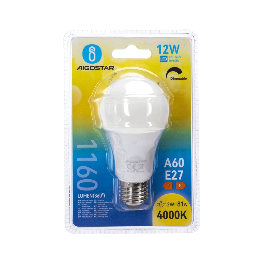 Dimbare LED-lamp A60 E27/12W/230V 4000K - Aigostar