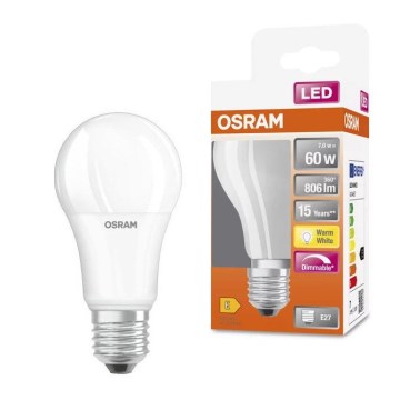 Dimbare LED Lamp A60 E27/7W/230V 2700K - Osram