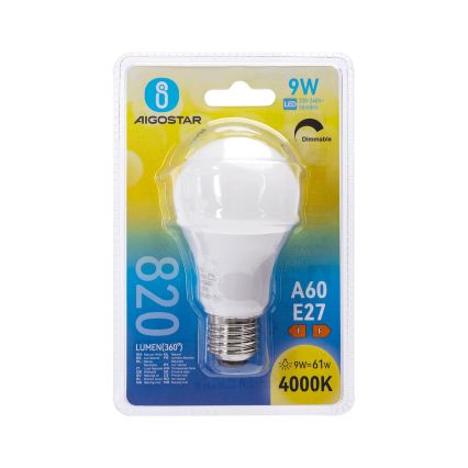 Dimbare LED-lamp A60 E27/9W/230V 4000K - Aigostar