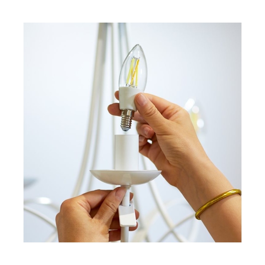 Dimbare LED Lamp FILAMENT C35 E14/4,9W/230V 2700-6500K CRI 90 Wi-Fi - WiZ