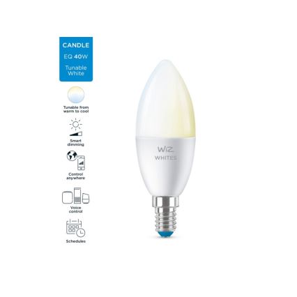 Dimbare LED Lamp C37 E14/4,9W/230V 2700-6500K CRI 90 Wi-Fi - WiZ