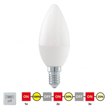 Dimbare LED Lamp C37 E14/6W/230V 3000K - STEPDIMMING - Eglo 54834